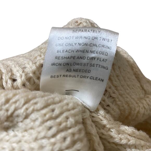 Pink Republic Ivory Cable Knit Faux Fur Collar Toggle Sweater Vest Size Medium - Picture 6 of 9